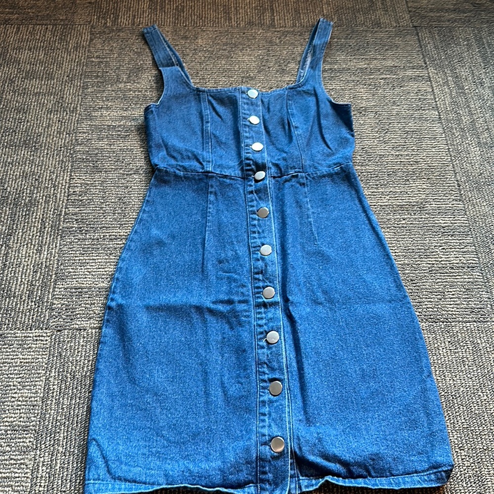 Jean dress, dark blue!